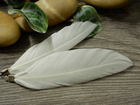 Hanhen sulka/höyhen, n.7cm, valkoinen/hopea, 1kpl