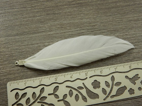 Hanhen sulka/höyhen, n.7cm, valkoinen/hopea, 1kpl
