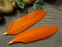 Hanhen sulka/höyhen, n.7cm, oranssi/kulta, 1kpl