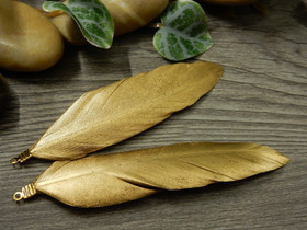 Hanhen sulka/höyhen, n.7cm, kulta, 1kpl