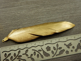 Hanhen sulka/höyhen, n.7cm, kulta, 1kpl