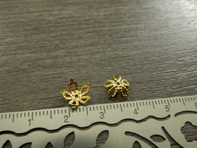 Helmihattu kupera kukka, 8mm, kulta, 20kpl