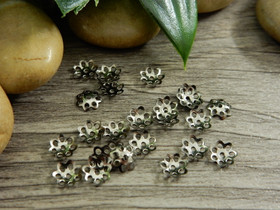 Helmihattu kukka, 6mm, gunmetal, 50kpl