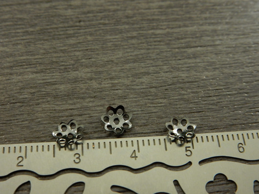 Helmihattu kukka, 6mm, gunmetal, 50kpl