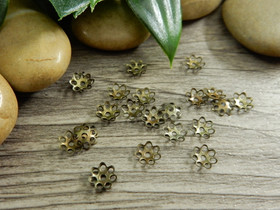 Helmihattu kukka, 6mm, pronssi, 50kpl