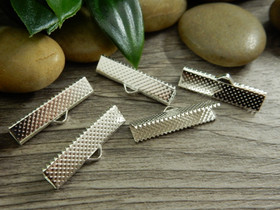 Nauhanpää, 25x8mm, kirkashopea, 10kpl