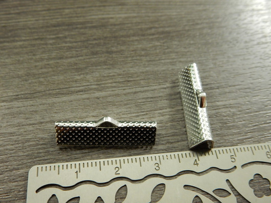 Nauhanpää, 25x8mm, kirkashopea, 10kpl
