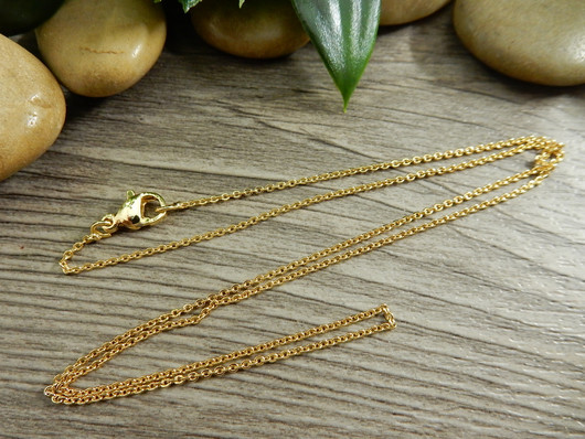 Ankkuriketju/valmisketju 45cm, 2x1.2x0.3mm, 18K/kulta, 1kpl