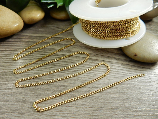 Twistketju,2x1.5x0.3mm, 18K/kulta/rst, 10m