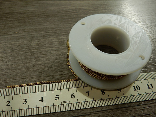 Twistketju,2x1.5x0.3mm, 18K/kulta/rst, 10m
