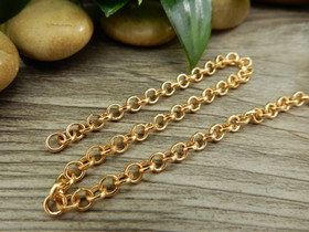 Roloketju, 4x1mm, vaaleakulta/ruusukulta, 1m