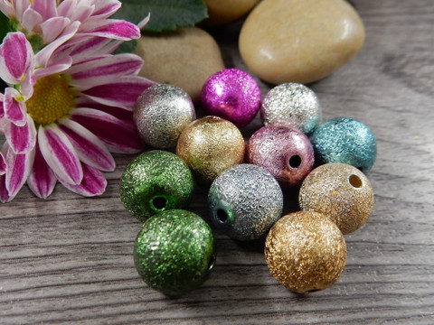 Akryylihelmi stardust, 12mm, mix setti, 10kpl