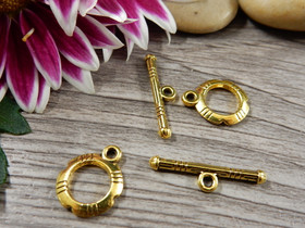 Salpalukko, 12x15mm, kulta, 1setti