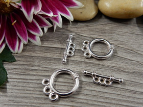 Salpalukko, 18x14mm, kirkashopea, 1setti