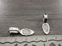 Riipuspidike (liimattava), 26x8mm, kromi, 1kpl