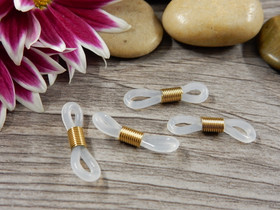 Silmälasinauha pidike, 20x5mm, kirkas/kulta/rst, 2kpl