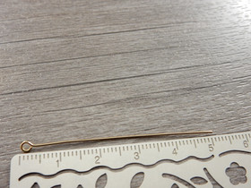 Korupiikki silmukkapää, 50x0.6mm, 18K/vaaleakulta/rst, 50kpl