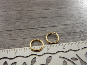 Välirengas, 9x1mm, avattava, 24K/vaaleakulta/rst, 10kpl