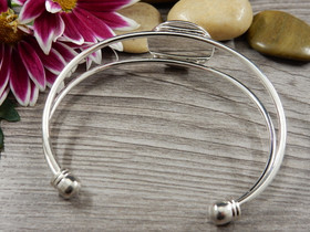 Käsikorupohja, 20mm kapussille, 64mm, kirkashopea, 1kpl