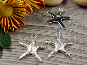 Meritähtiriipus, 20x19mm, kirkashopea, 1kpl