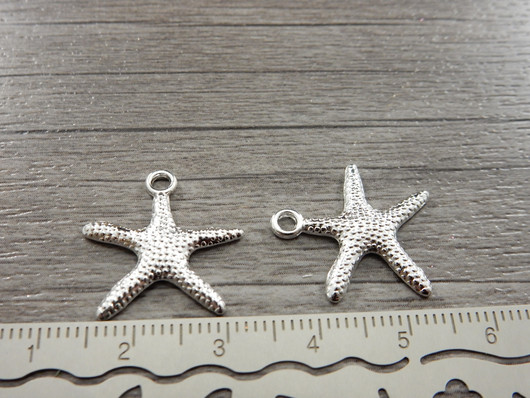 Meritähtiriipus, 20x19mm, kirkashopea, 1kpl