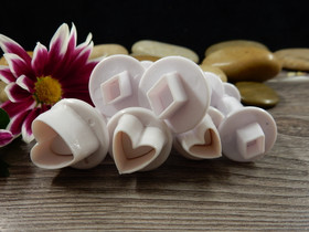 Muotti leimasin setti kuviot, eri kokoja, valkoinen, 6kpl