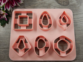 Muotti setti kuviot, 10x12cm vaaleanpunainen, 1kpl