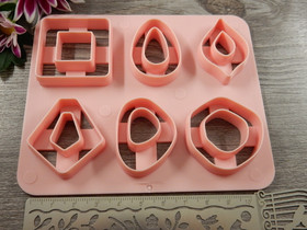 Muotti setti kuviot, 10x12cm vaaleanpunainen, 1kpl