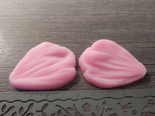 Kaksi osainen silikonimuotti terälehti, 44x33mm, pinkki, 1kpl