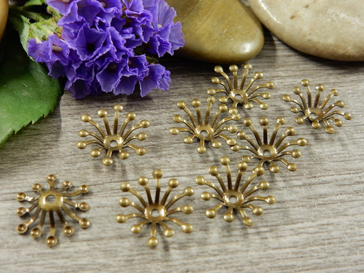 Helmihattu kukka, 13mm, pronssi, 20kpl