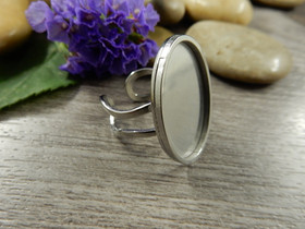 Sormuspohja, n.18mm, 18x25mm kapussille, rst, 1kpl