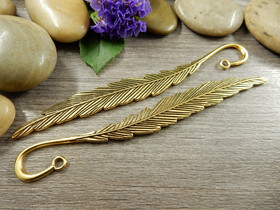 Kirjanmerkki sulka, 117mm, antiikinkulta, 1kpl