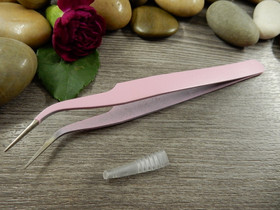 Tarkkuuspinsetit, 12cm, vaaleanpunaiset, 1kpl