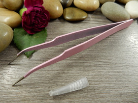 Tarkkuuspinsetit, 12cm, vaaleanpunaiset, 1kpl