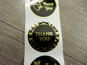 Thank you tarra kukat, 25mm, kulta/musta, 10kpl