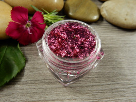 Lehtimetalli hiutaleita, 30x15mm, pinkki, 1kpl