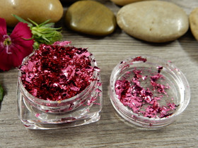 Lehtimetalli hiutaleita, 30x15mm, pinkki, 1kpl