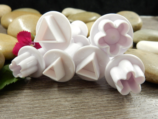 Muotti leimasin setti kuviot, eri kokoja, valkoinen, 6kpl