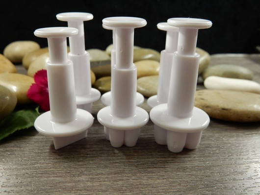 Muotti leimasin setti kuviot, eri kokoja, valkoinen, 6kpl