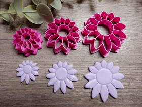 Muotti kukka, 25mm/35mm/45mm, 1kpl