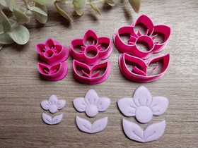 Muottisetti kukka, 30mm/40mm/50mm, 1setti