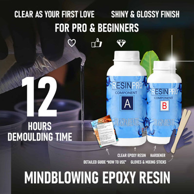 Resin Pro Transparent epoksihartsi, 320g, 1kpl POSTIPAKETTI TOIMITUS