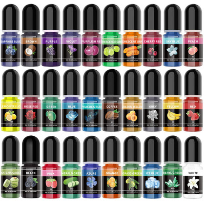 Nestemäinen pigmentti, läpikuultavat sävyt, 30 eri väriä, 5ml