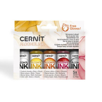 Cernit Alcohol ink, Warm colors, 5x20ml, 1pkt POSTIPAKETTI TOIMITUS