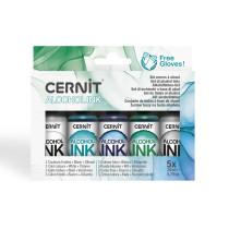 Cernit Alcohol ink, cold colors, 5x20ml, 1pkt POSTIPAKETTI TOIMITUS