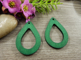 Puuriipus pisara, 37x25mm, vihreä, 1kpl