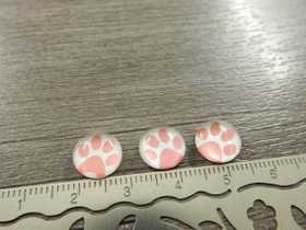 Kapussi tassu, 10mm, vaaleanpunainen-valkoinen, 1kpl