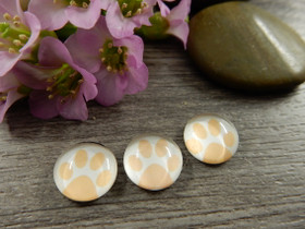 Kapussi tassu, 10mm, persikka-valkoinen, 1kpl