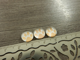 Kapussi tassu, 10mm, persikka-valkoinen, 1kpl