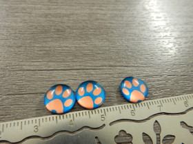 Kapussi tassu, 10mm, turkoosi-persikka, 1kpl